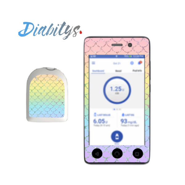 Omnipod Dash PDM Sticker - Rainbow Mermaid