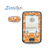 Dexcom G6 Receiver Sticker & 1 Transmitter Sticker - Pumpkin Spice Cups
