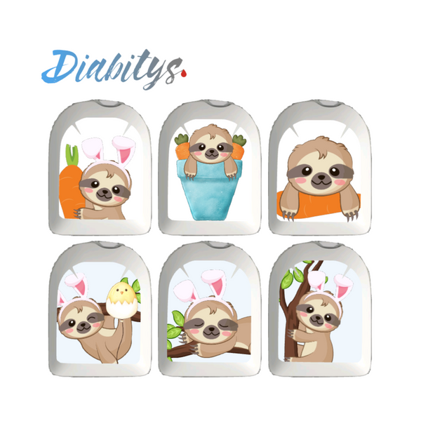 Omnipod Insulin Pump 6 Pack Mini Stickers - Easter Sloths