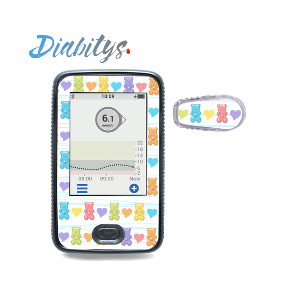 Dexcom G6 Receiver Sticker & 1 Transmitter Sticker - Gummy Bears Stripes