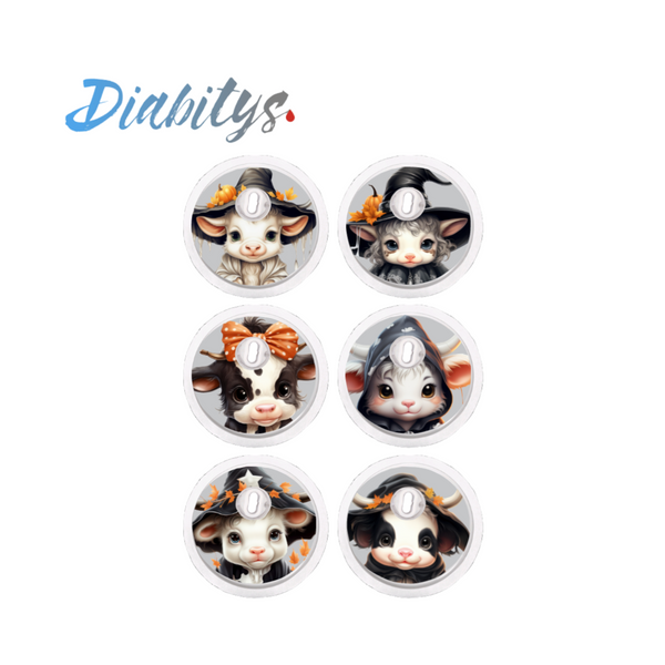 Freestyle Libre 3 Sensor 6 Pack Stickers - Halloween Cows