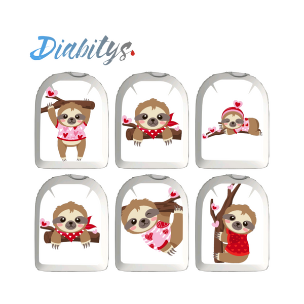 Omnipod Insulin Pump 6 Pack Mini Stickers - Sloths in Love