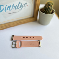 Type One Medical ID Fitbit Versa 4, Versa 3, Versa Lite, Sense Silicone Watch Strap - Light Pink
