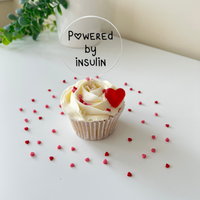 Diaversary Cupcake Topper - Powered By Insulin