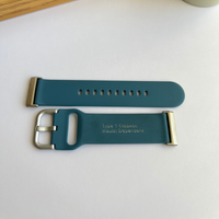 Type One Medical ID Fitbit Versa 4, Versa 3, Versa Lite, Sense Silicone Watch Strap - Stone