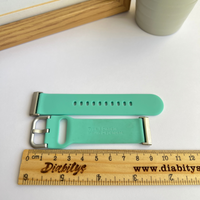 Type One Medical ID Fitbit Versa 4, Versa 3, Versa Lite, Sense Silicone Watch Strap - Cyan
