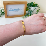 Type One Diabetic Gold Coloured Stainless Medical Alert Slider Bracelet