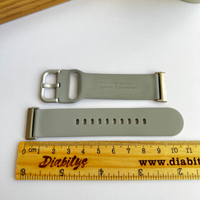 Type One Medical ID Fitbit Versa 4, Versa 3, Versa Lite, Sense Silicone Watch Strap - Grey