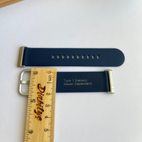 Type One Medical ID Fitbit Versa 4, Versa 3, Versa Lite, Sense Silicone Watch Strap - Dark Blue