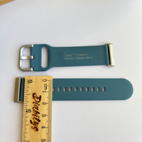 Type One Medical ID Fitbit Versa 4, Versa 3, Versa Lite, Sense Silicone Watch Strap - Stone
