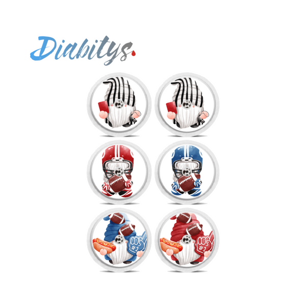 Freestyle Libre/libre 2 Sensor 6 Pack Stickers - American Football Gnomes