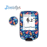 Freestyle Libre/Libre 2 Reader Sticker and 1 Sensor Sticker - Baby Dinos Blue