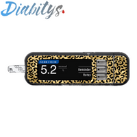 Contour Next USB Glucose Meter Sticker - Gold Leopard