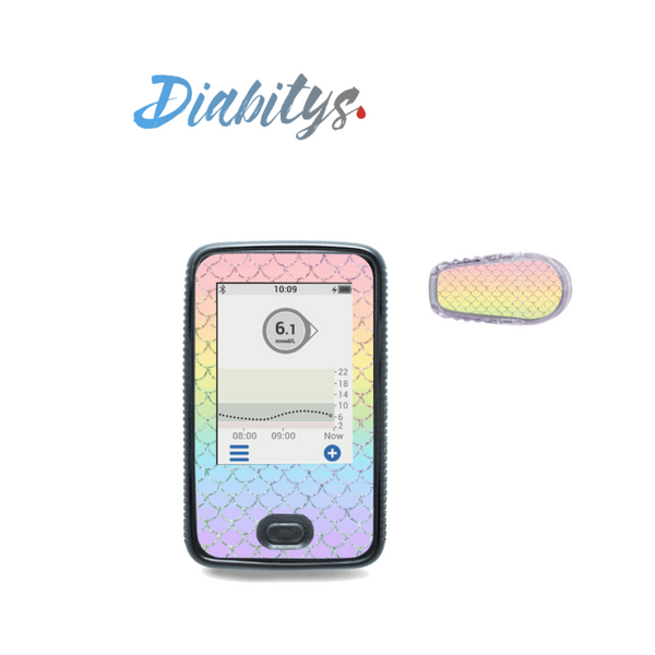Dexcom G6 Receiver Sticker & 1 Transmitter Sticker - Rainbow Mermaid