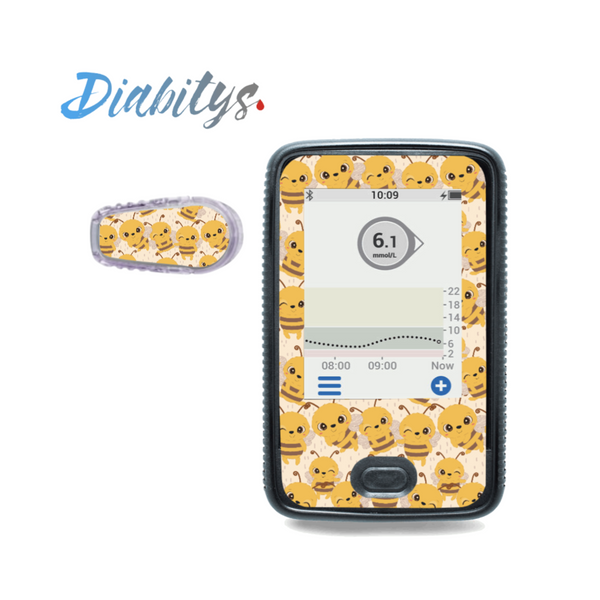 Dexcom G6 Receiver Sticker & 1 Transmitter Sticker - Honeybee