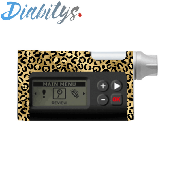 Dana RS Insulin Pump Sticker - Gold Leopard