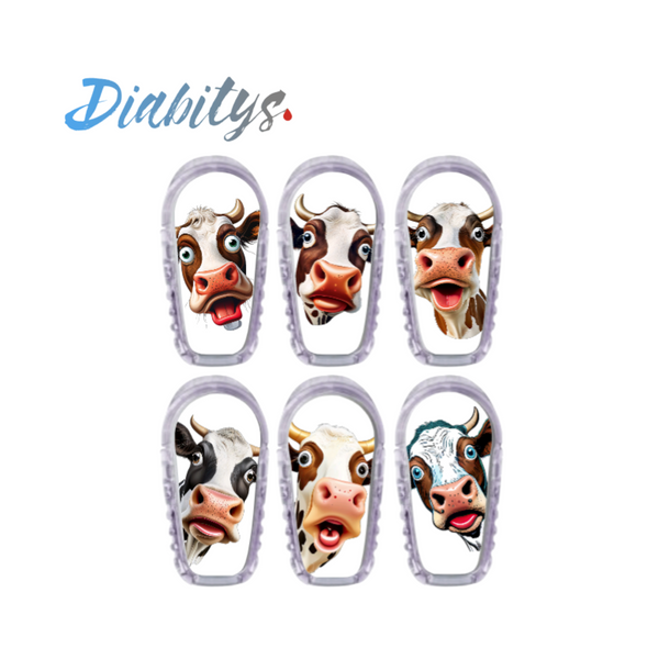 Dexcom G6 Transmitter 6 Pack Stickers - Funny Cows