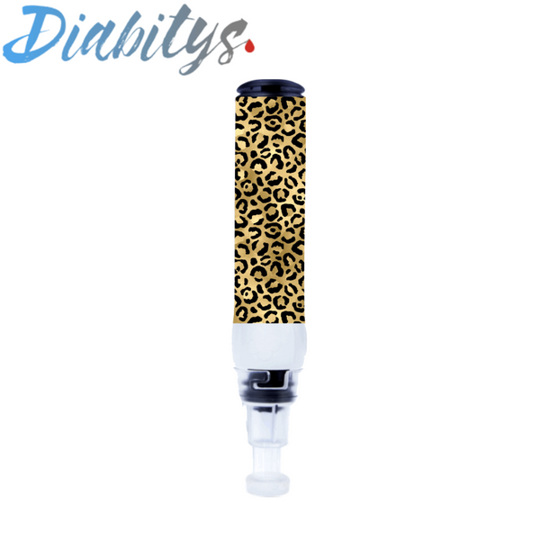 Genteel Lancing Device Sticker - Gold Leopard