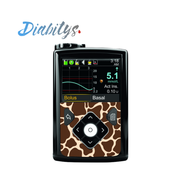 Medtronic 640g, 670g or 780g Insulin Pump Front Panel Sticker - Giraffe