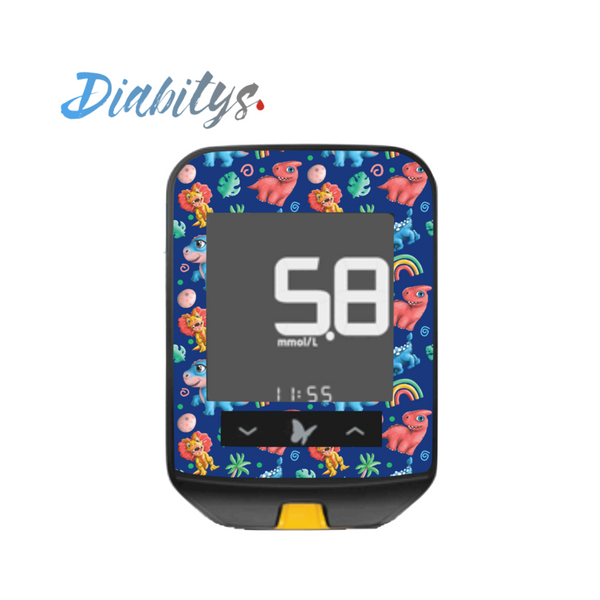 Freestyle Optium Neo Glucose Meter Sticker - Baby Dinos Blue