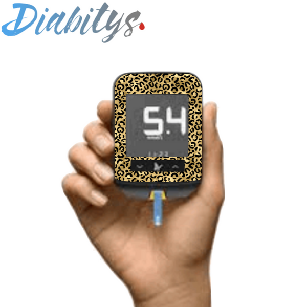 Freestyle Optium Neo Glucose Meter Sticker - Gold Leopard