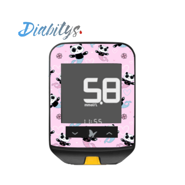Freestyle Optium Neo Glucose Meter Sticker - Panda Mermaid Pink