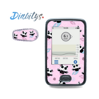 Dexcom G6 Receiver Sticker & 1 Transmitter Sticker - Panda Mermaid Pink
