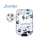 Freestyle Libre/libre 2 Reader Sticker and 1 Sensor Sticker - Panda Mermaid Stripe