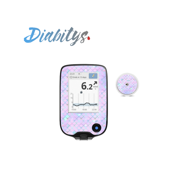 Freestyle Libre Reader Sticker and 1 Sensor Sticker - Purple Mermaid