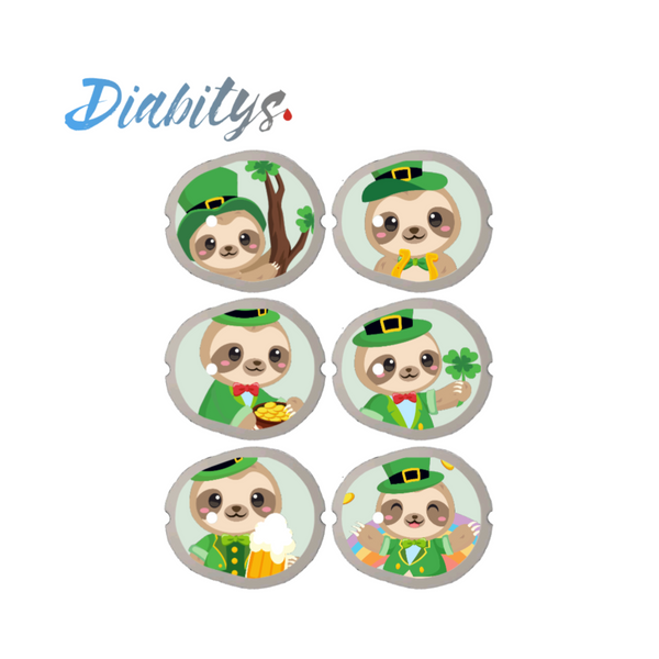 Dexcom G7 CGM 6 Pack Stickers - St Patrick's Sloths