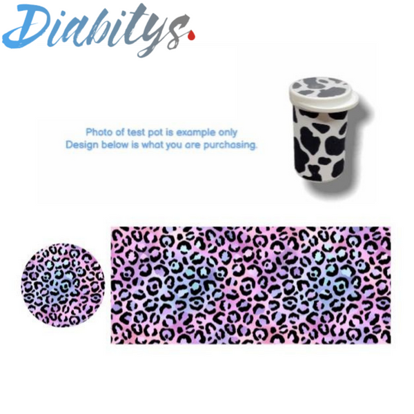 Accu-chek Aviva Test Pot Sticker - Iridescent Dark Leopard