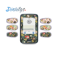 Dexcom G6 Receiver Sticker & Six Transmitter Stickers - Tropical Girls Green